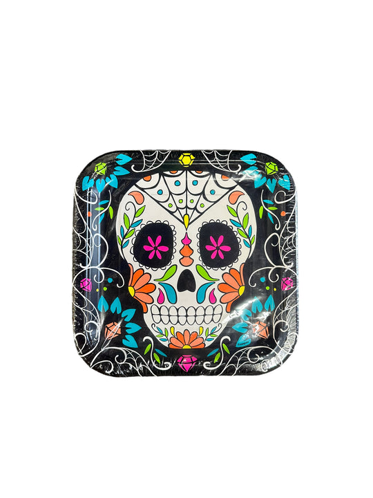 Skull Day of the Dead Paper Plates 8ct