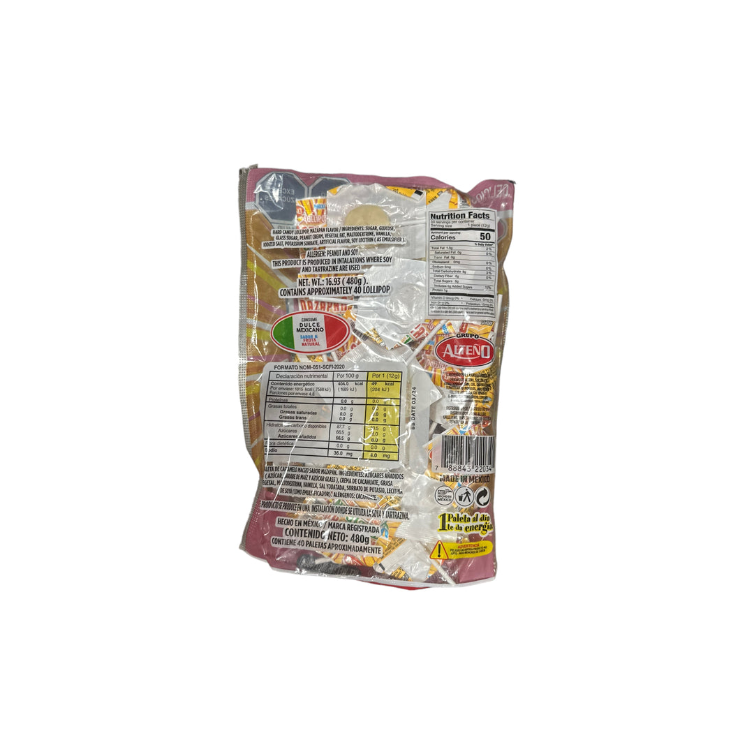 Alteno Paleta Mazapan Hard Candy Lollipops 40ct