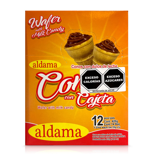 Aldama Wafer Milk Candy Cones 12Ct