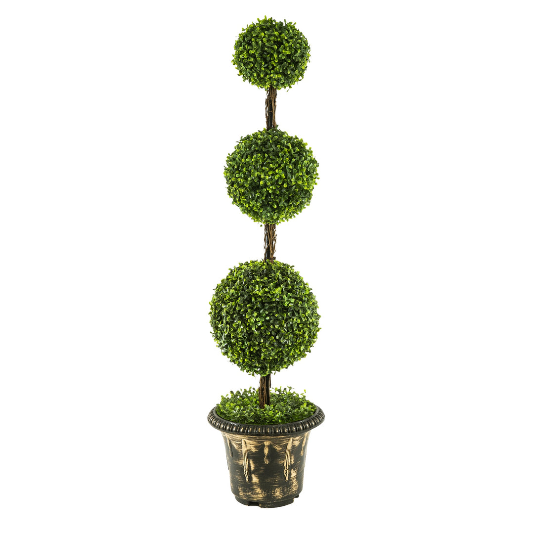 Artificial Triple Ball Boxwood Plant In Pot