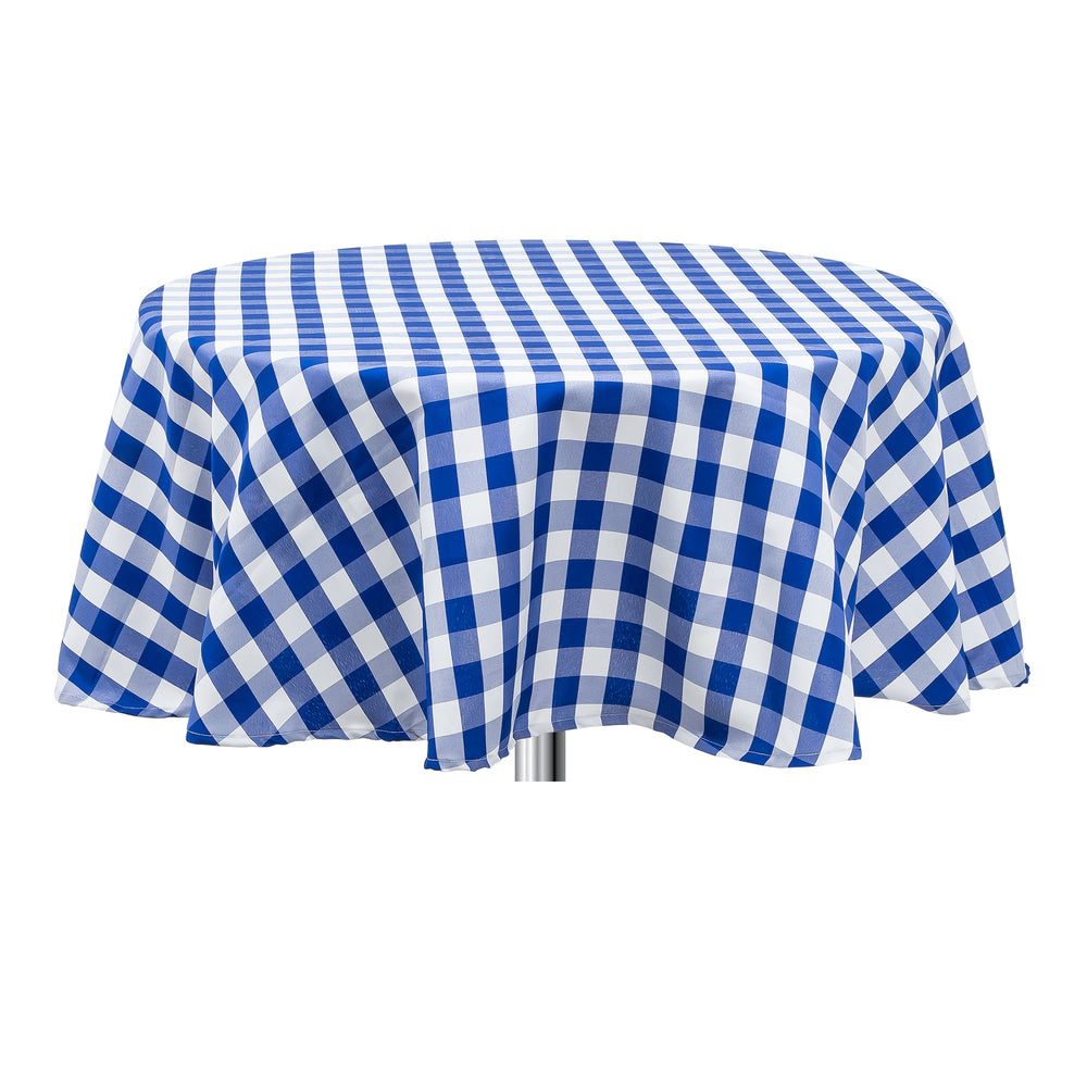 BUFFALO PLAID ROUND POLYESTER TABLE COVER 60"