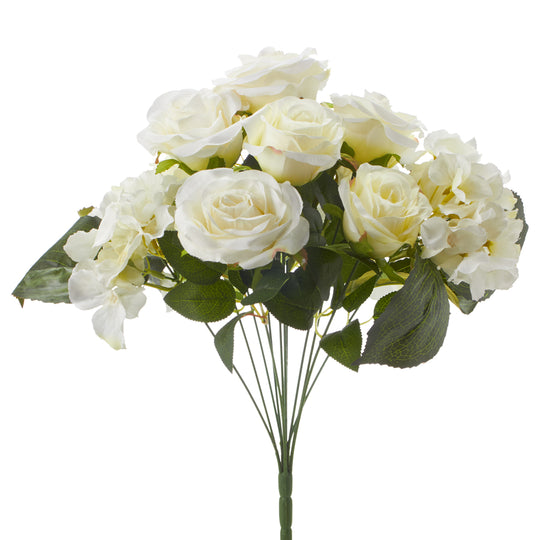 Artificial Rose & Hydrangea Bouquet 25-0431IVPK