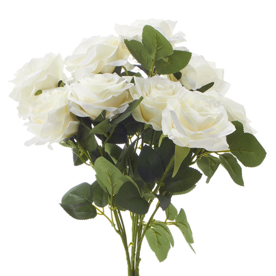 Artificial Rose Bouquet 17.5”  25-0433WH